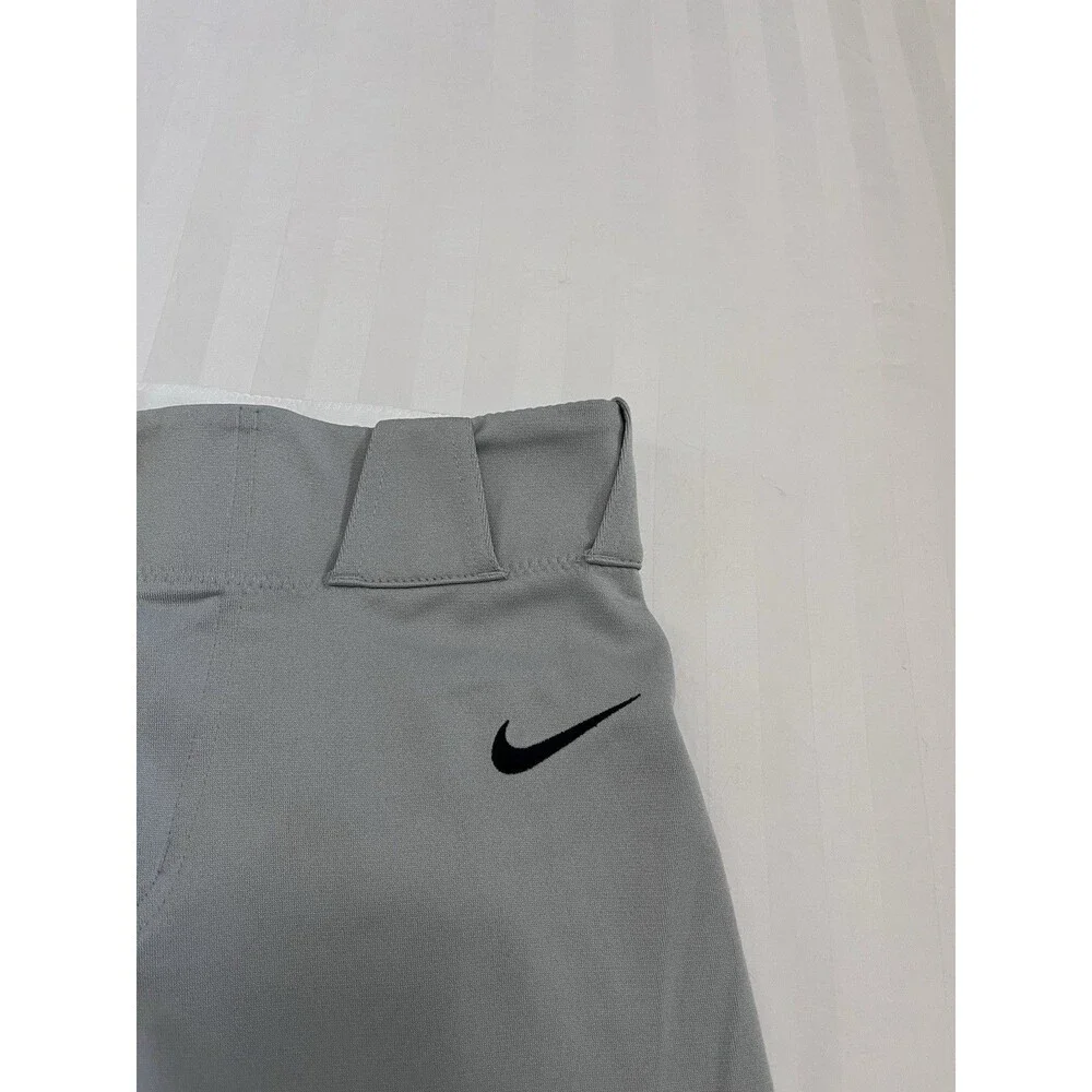 Nike Boys Vapor Select Baseball Pants Large L Gray Piped BQ6444-052 Dri-Fit 3/4